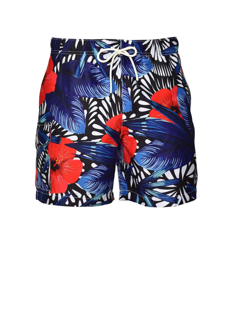 Gilligan Swim Trunks - Red blue floral