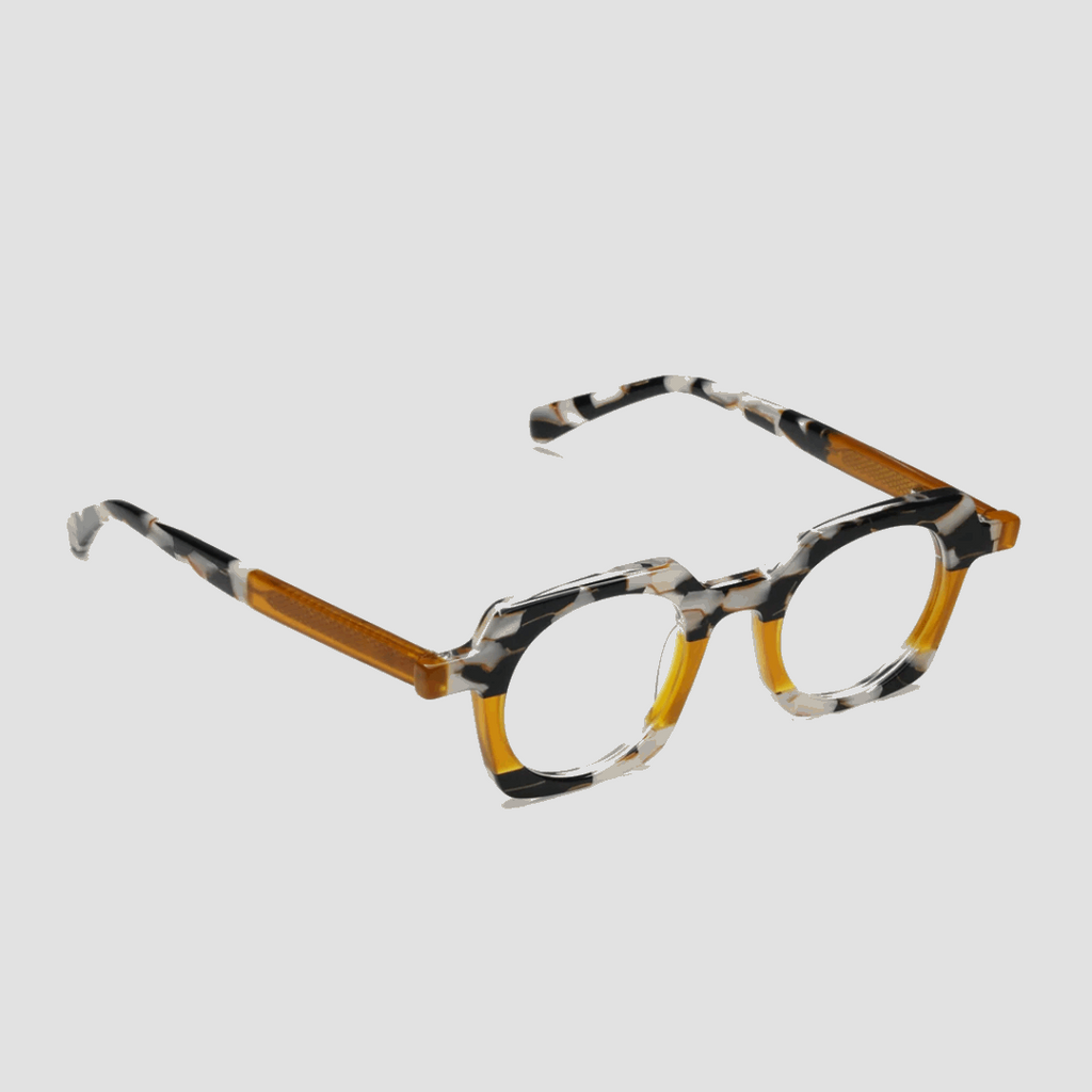 Chutzpah'd  - Black, White, and Orange Shiny Front with Blk, Wht, and Org Shiny Temples