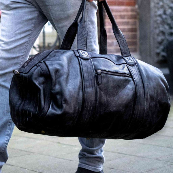 Klaver Leather Duffel Bag - Black