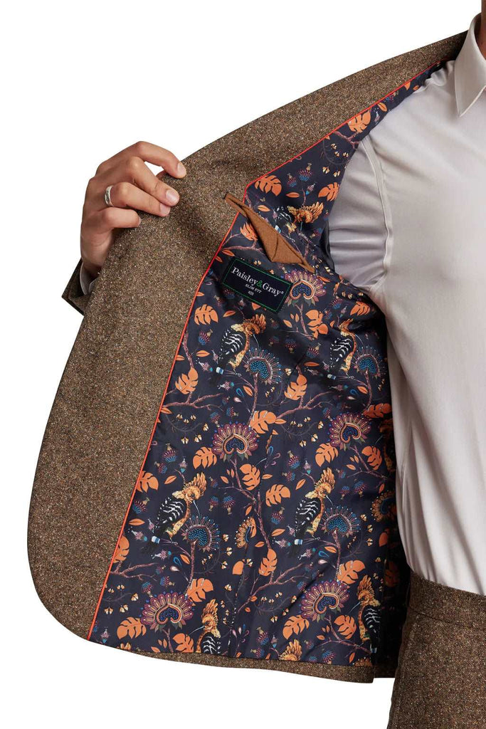 Dover Notch Jacket-Slim Caramel Donegal