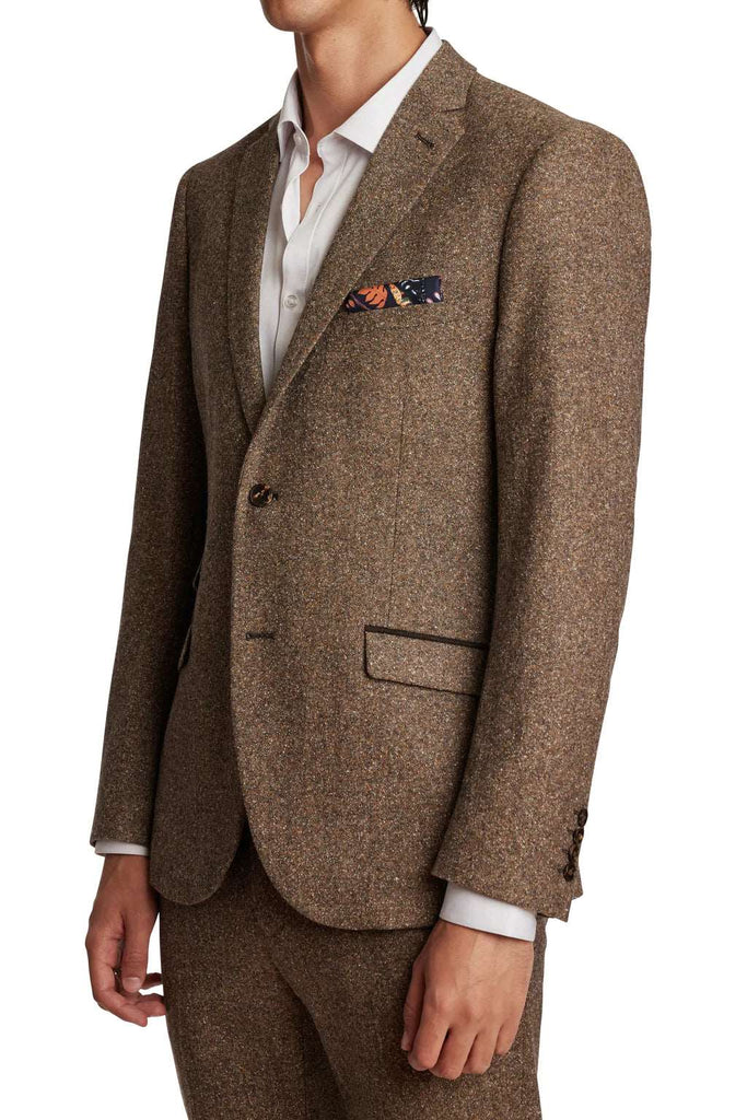 Dover Notch Jacket-Slim Caramel Donegal