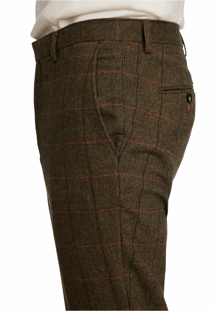 Downing Pants-Slim Olive Bone