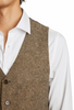 Eaton Flap PKT Vest-Slim Caramel Donegal