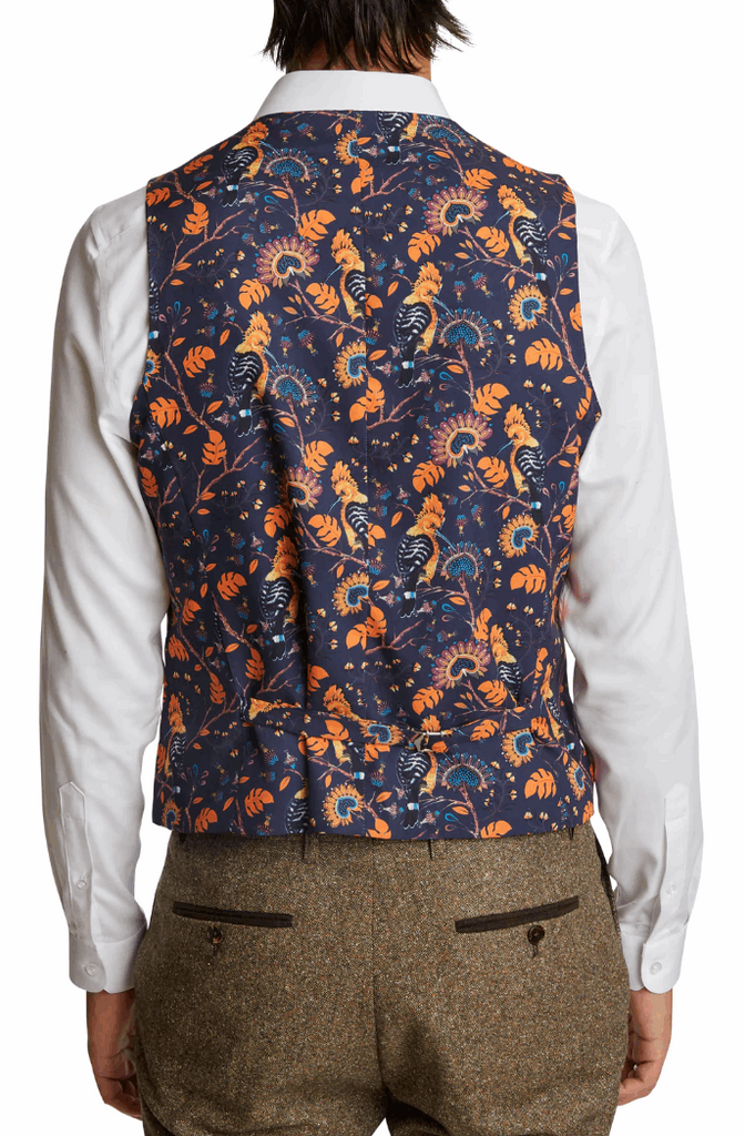 Eaton Flap PKT Vest-Slim Caramel Donegal