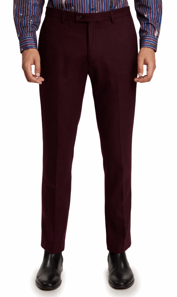 Downing Pants-Slim Cherry Wine