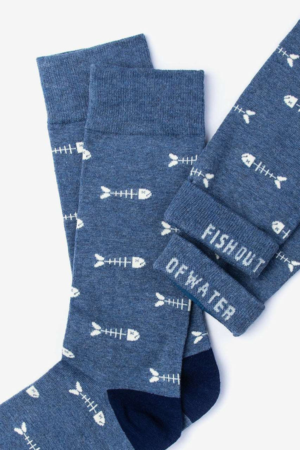 Fish Out of Water - Light Blue and White