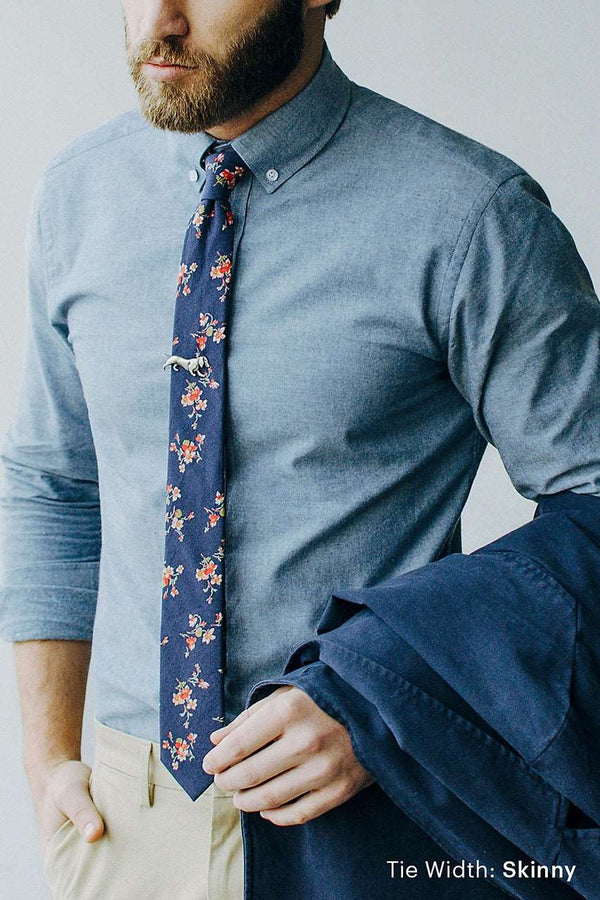 Bowling - Navy Blue Cotton Tie