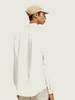 Linen shirt with sleeve roll-up-White